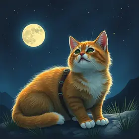 O Gato Kitz na Superlua